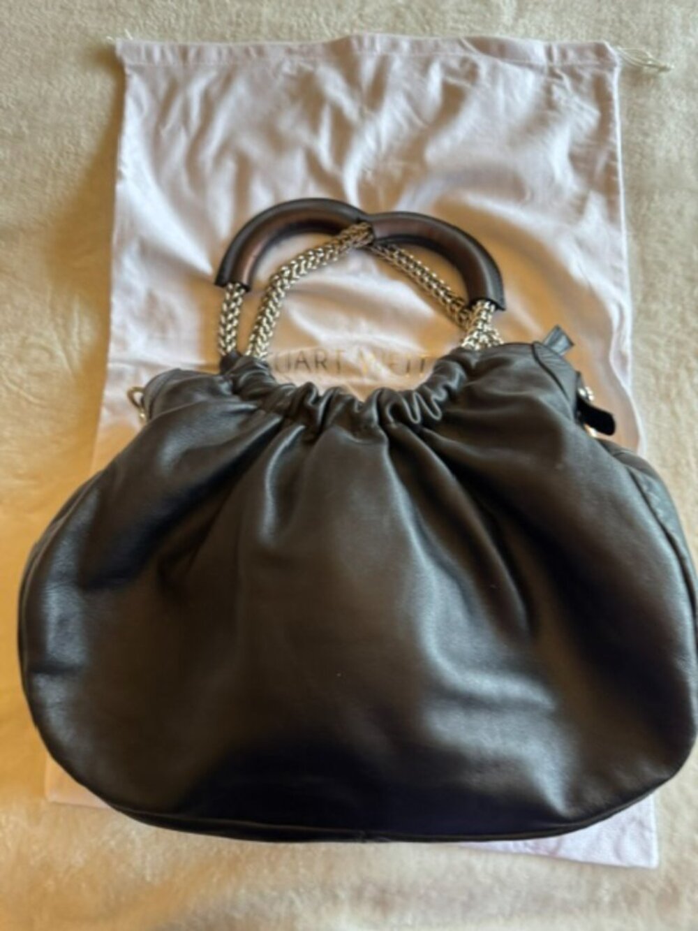 Stuart Weitzman Black Calfskin Bag